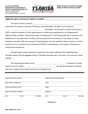 Florida Letter Form Template