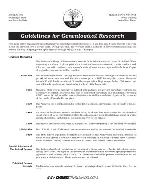  Guidelines for Genealogical Research Illinois Secretary of State 2013