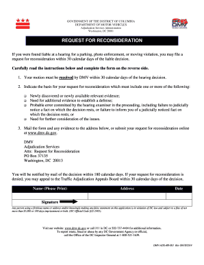 Dc Reconsideration  Form