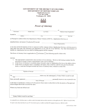 District of Columbia Power Attorney Form
