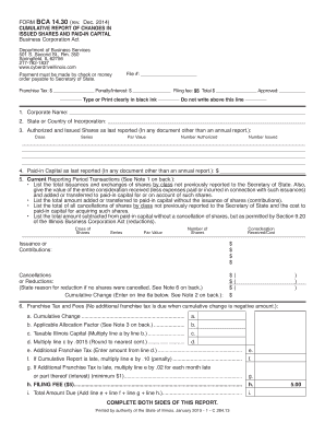 Cumulative Report of  Form