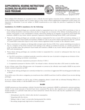  Supplemental Hearing Instructions AlcoholDui Related Hearings 2016