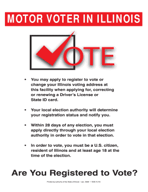 Motor Voter English Illinois Secretary of State Form