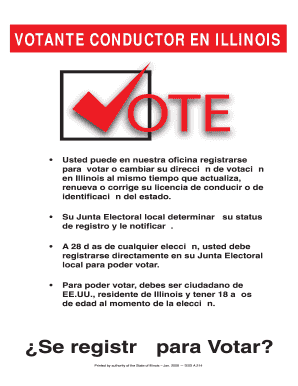 Se Registr Para Votar? Illinois Secretary of State  Form