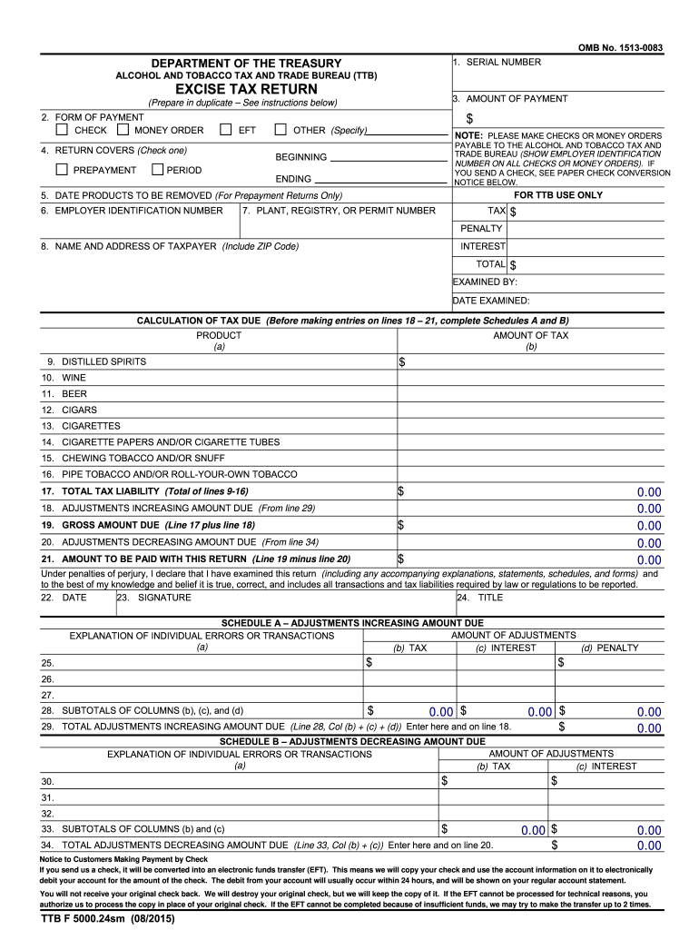  Form Excise Tax 2015