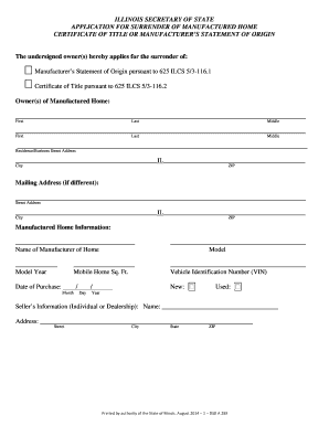 Title for Boat Trailer Illinois  Form