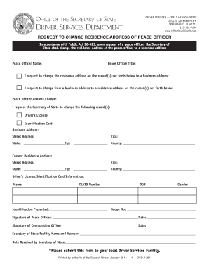 Illinois Request Change Residence Address  Form