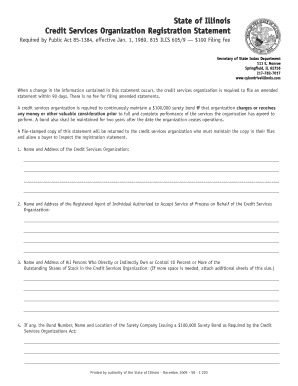 Illinois Services Organization  Form