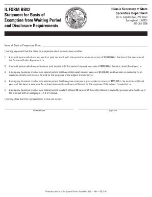 Illinois Form Statement Exemption Get