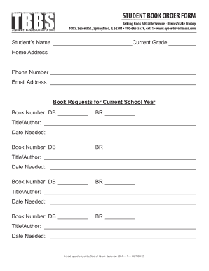  Illinois Book Form 2014