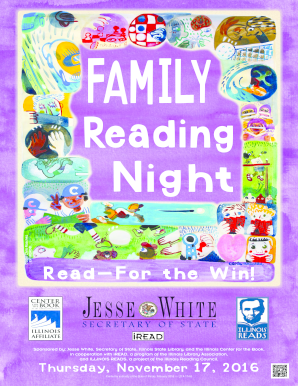  Family Reading Night Poster Illinois Secretary of State 2016