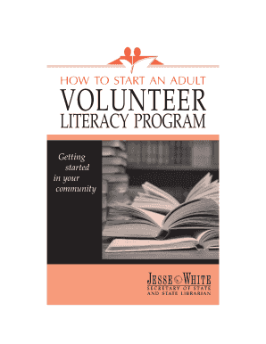 How to Start an Adult Volunteer Literacy Program Illinois Secretary  Form
