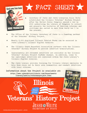 Illinois Veterans History Project Veteran&#39;s Fact Sheet  Form