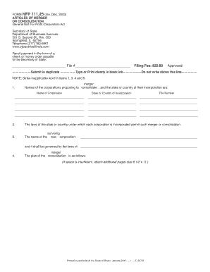 Illinois Merger Consolidation  Form