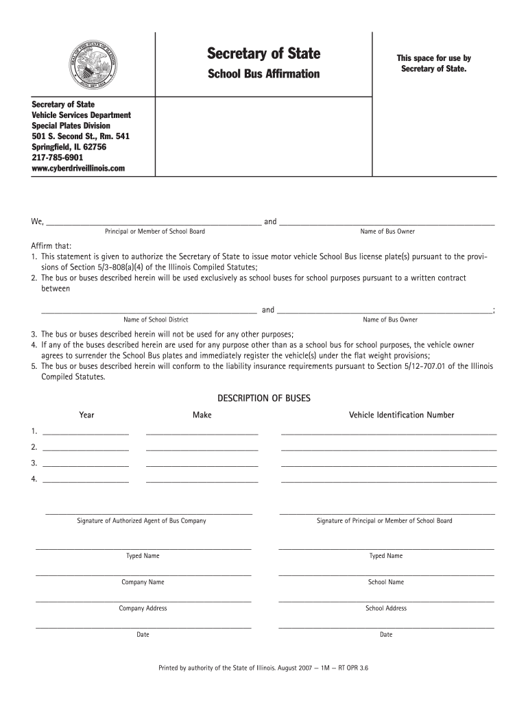  Illinois School Bus Violation Form 2007