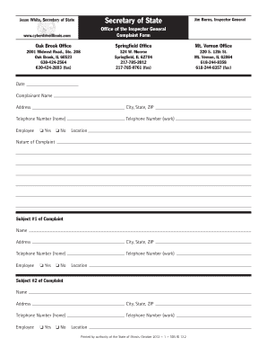 Il Sos Complaint Form