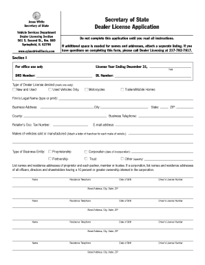 illinois license dealer signnow secretary application state sign form