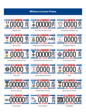 Illinois Vietnam Veteran License Plates  Form