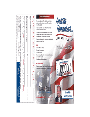 Get and Sign America Remembers License 2013 Form