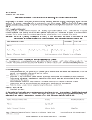  State of Illinois Handicap Form 2015-2024