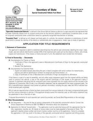 Constructed Vehicle Sheet  Form