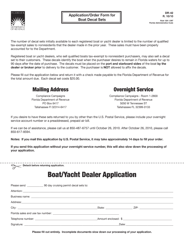 Florida Department of Revenue Form Dr 42