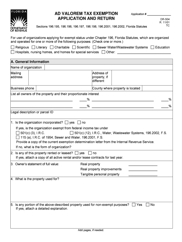  Dr504  Form 2001