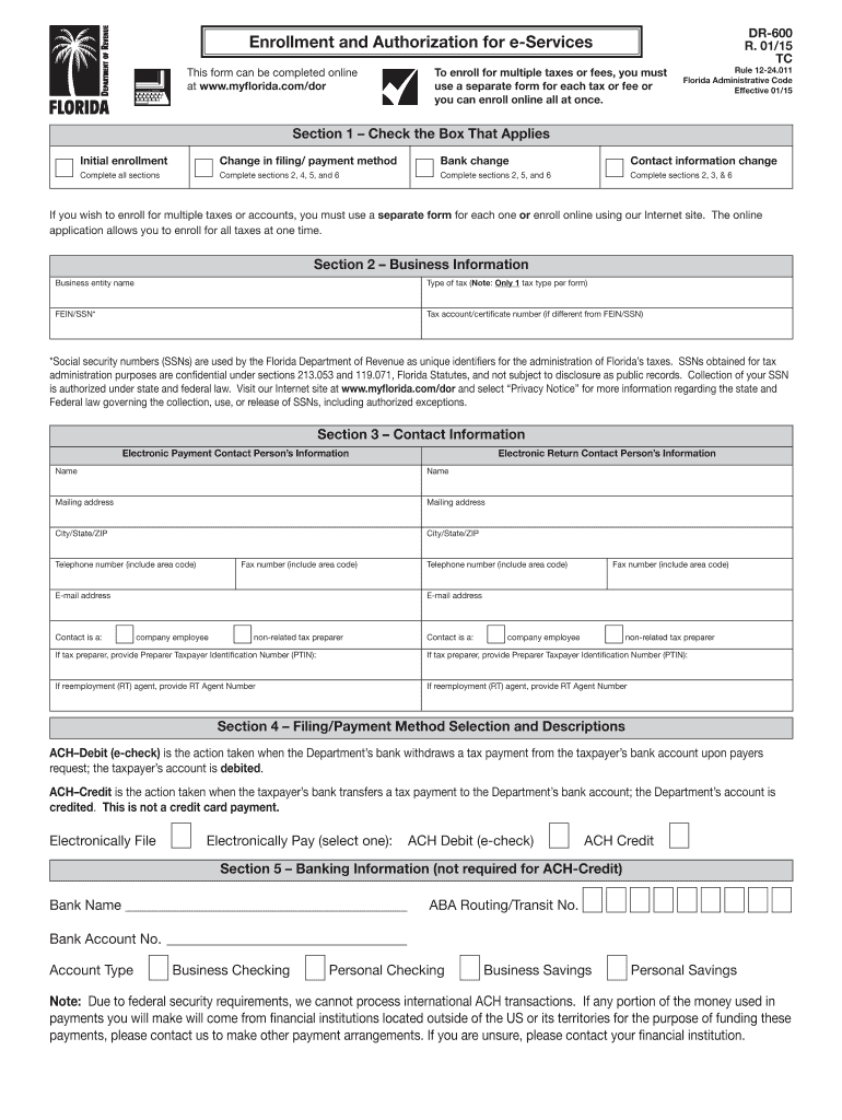  Fdor Dr 600 Form 2015-2024