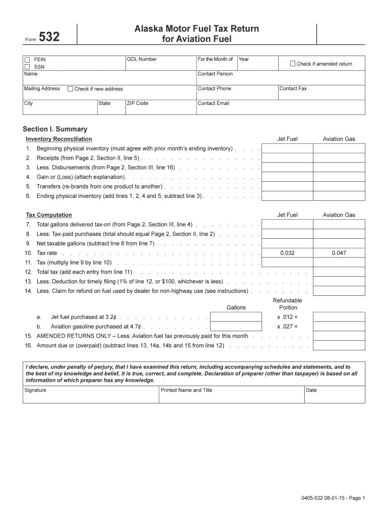  Form 532 Alaska Motor Fuel Tax 2015-2024