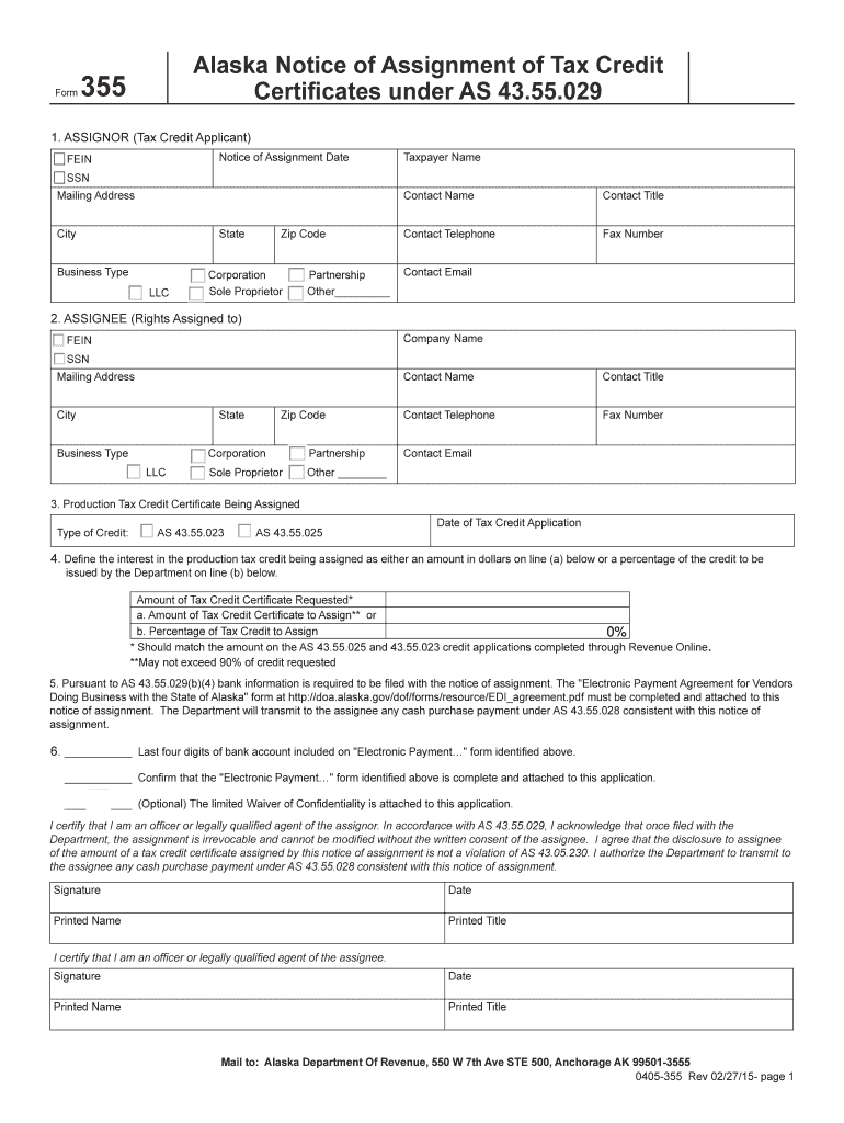  Tax Alaska 2015-2024