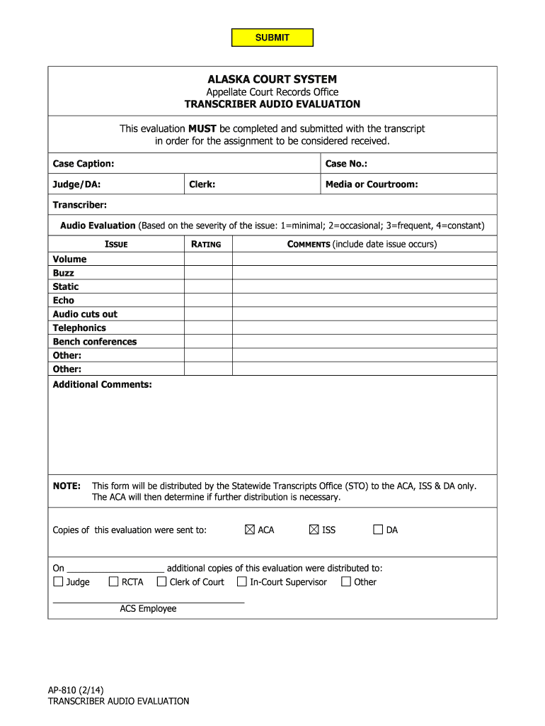 AP 810 Alaska Court Records State of Alaska  Form