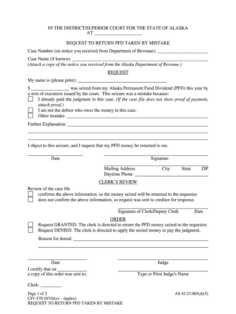 Alaska Civ Pfd  Form