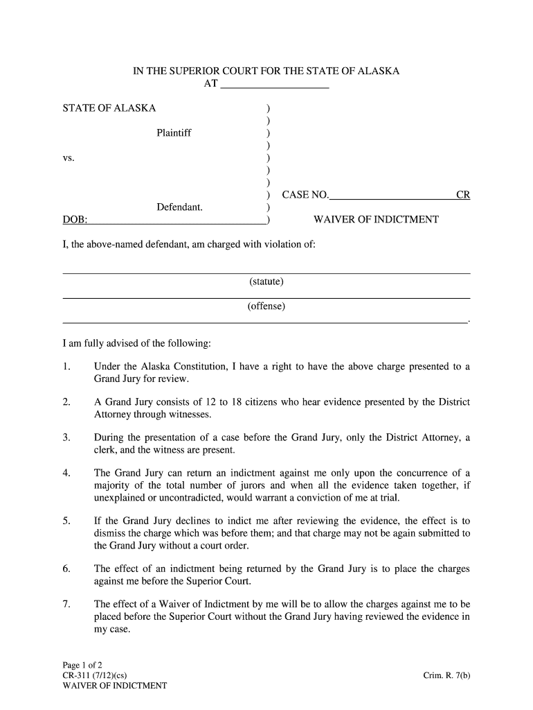 Alaska 311 Form