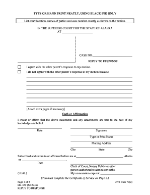 DR 359 Alaska Court Records State of Alaska  Form