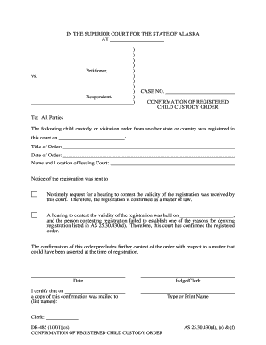 DR 485 Alaska Court Records State of Alaska  Form