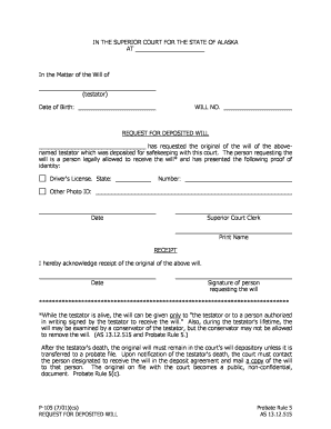 P 105 Alaska Court Records State of Alaska  Form