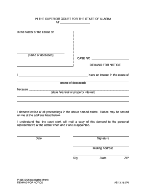 P 305 Alaska Court Records State of Alaska  Form