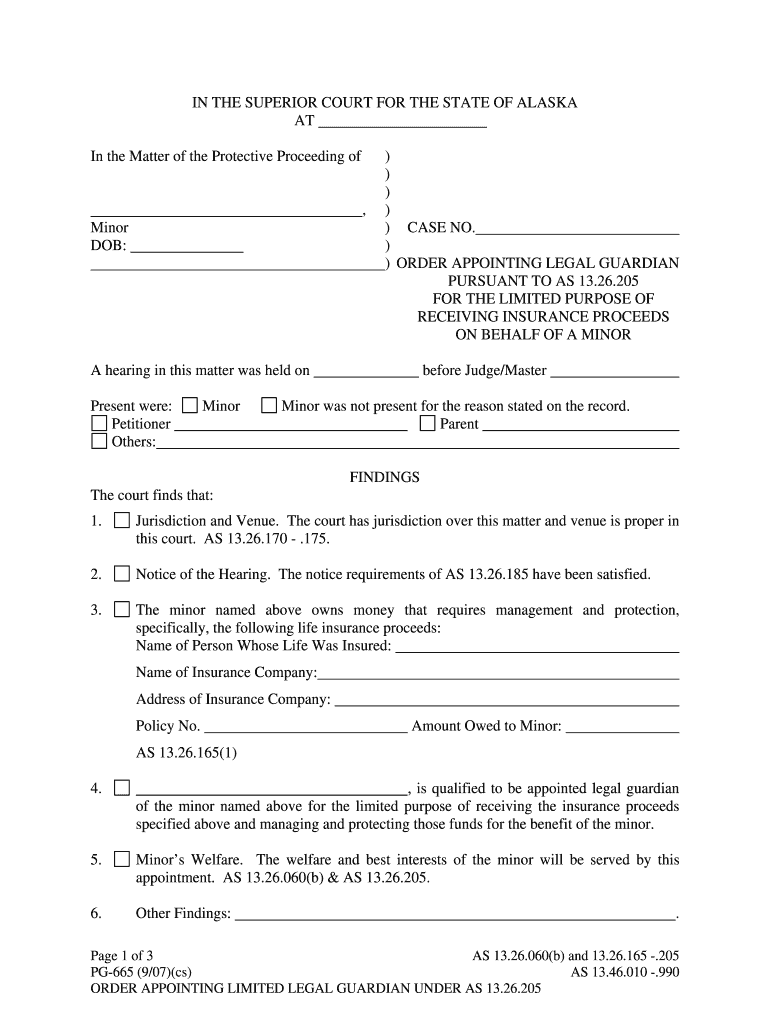 PG 665 Alaska Court Records State of Alaska  Form