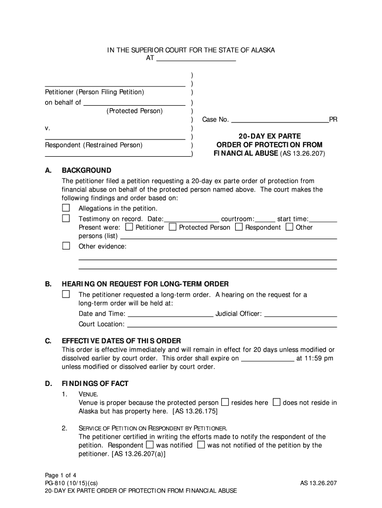 PG 810 Alaska Court Records State of Alaska  Form