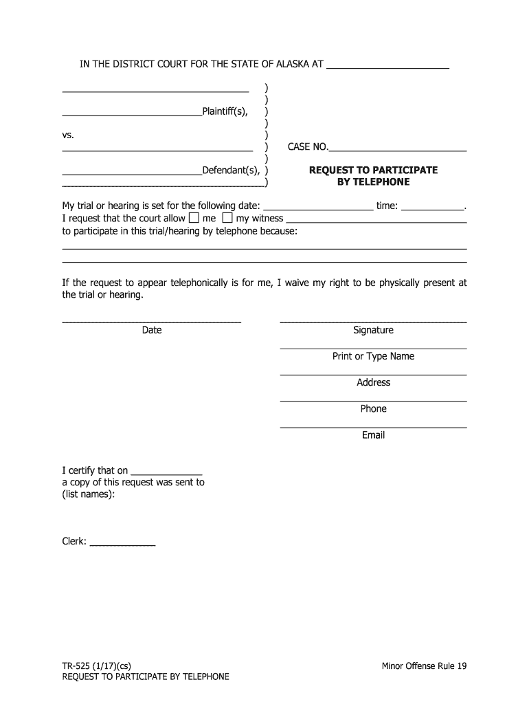 TR 525 Alaska Court Records State of Alaska  Form