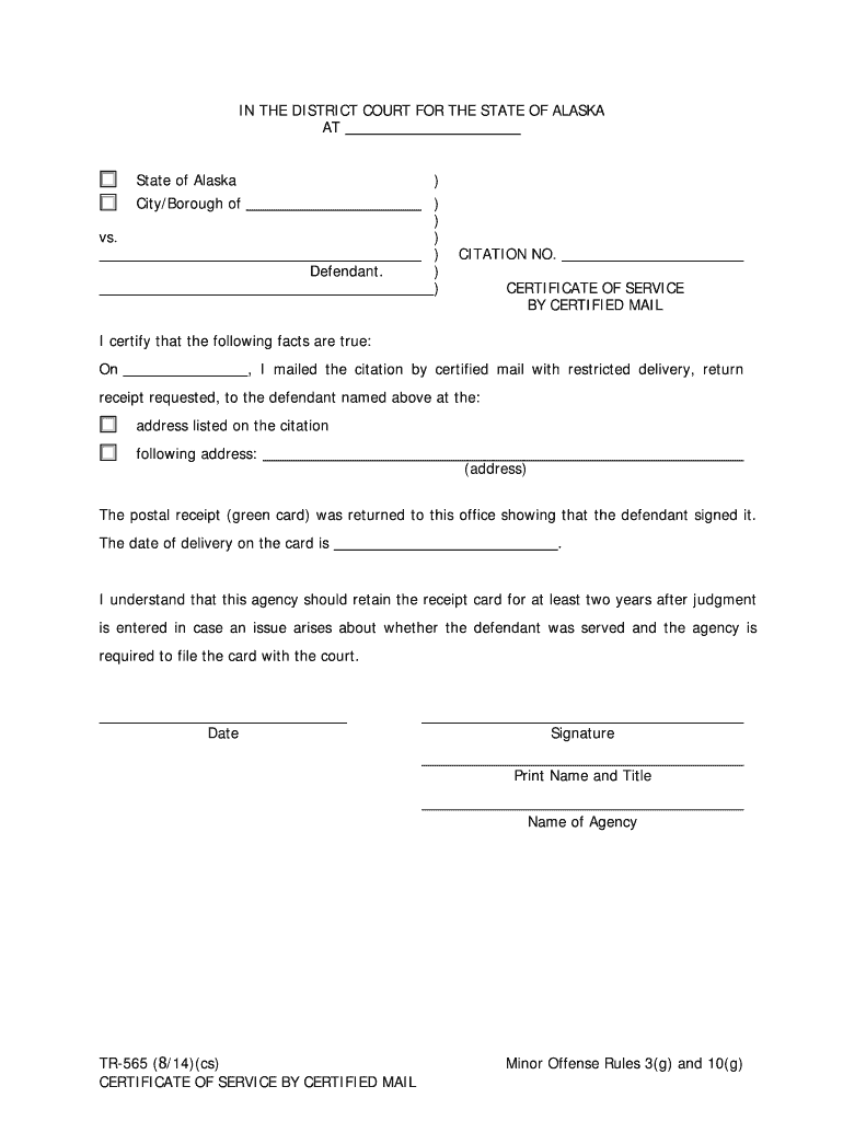 TR 565 Alaska Court Records State of Alaska  Form