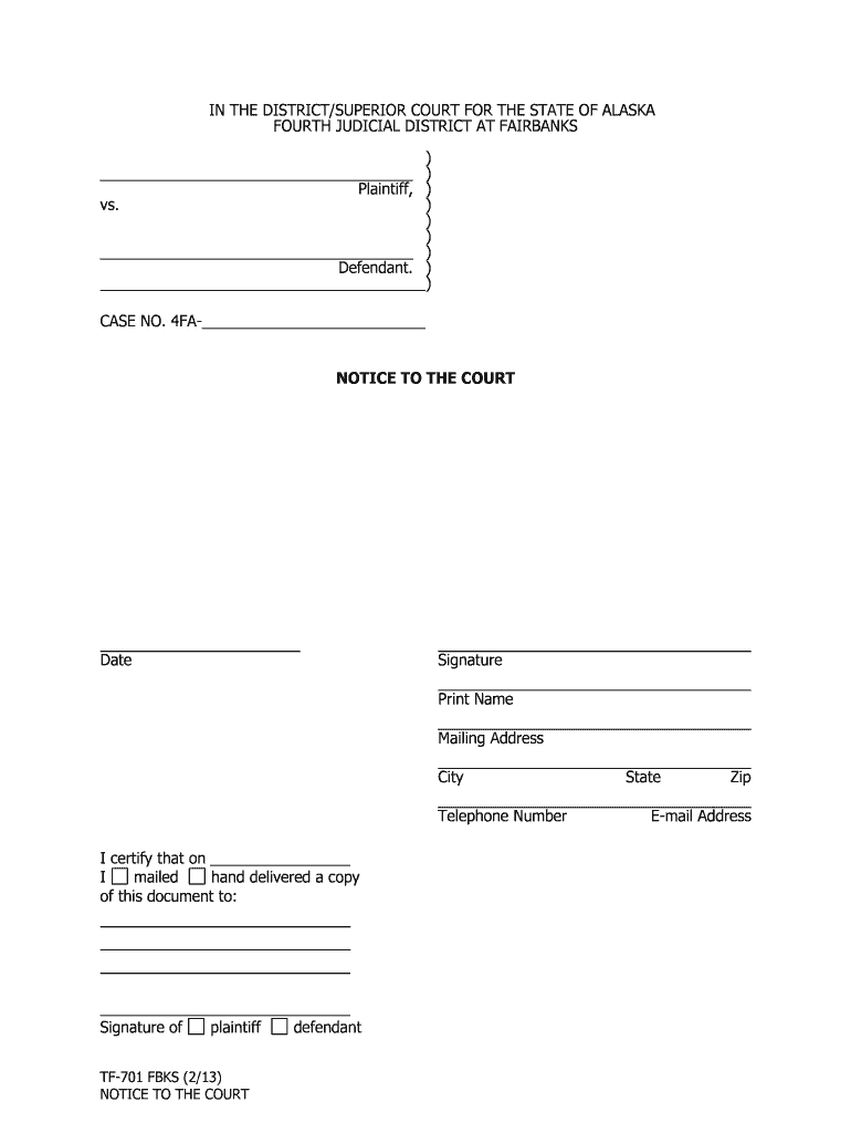 Tf 701 Alaska Court Documnt  Form