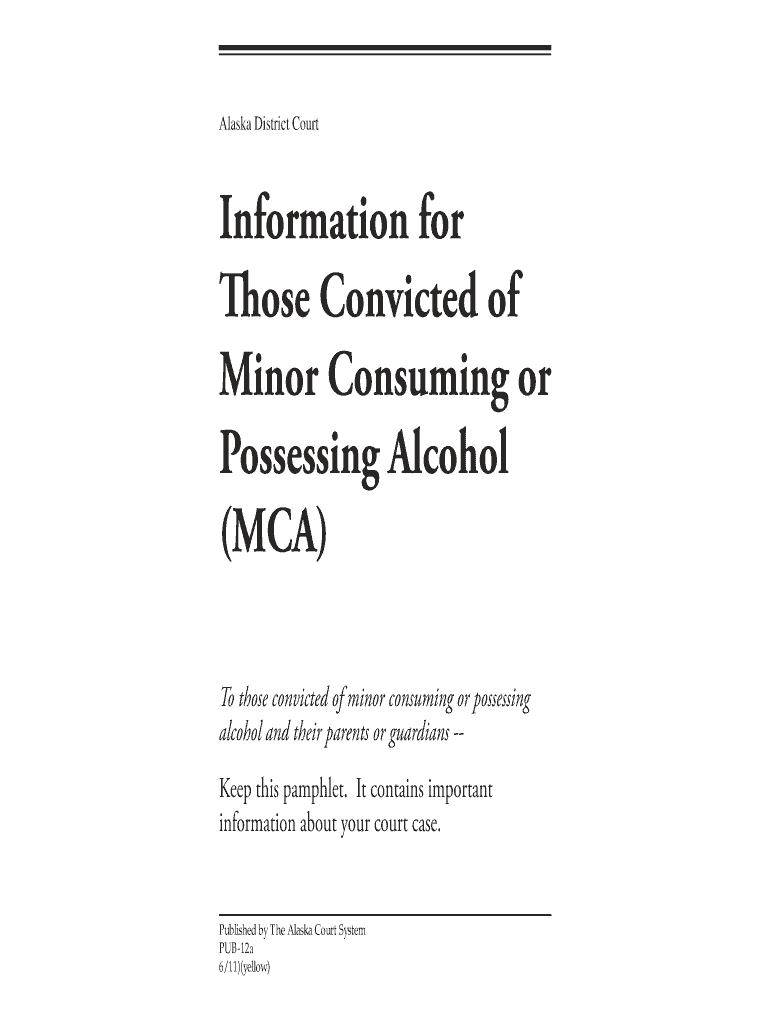 MCA PUB 12 Alaska Court Records State of Alaska  Form