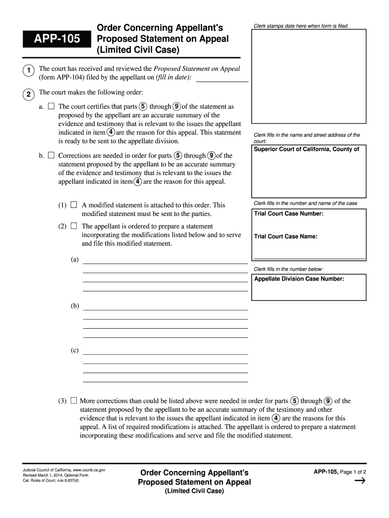 App105  Form