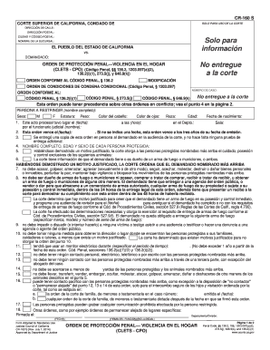  CR 160 Criminal Protective Order Domestic    California Courts  Courts Ca 2014-2024