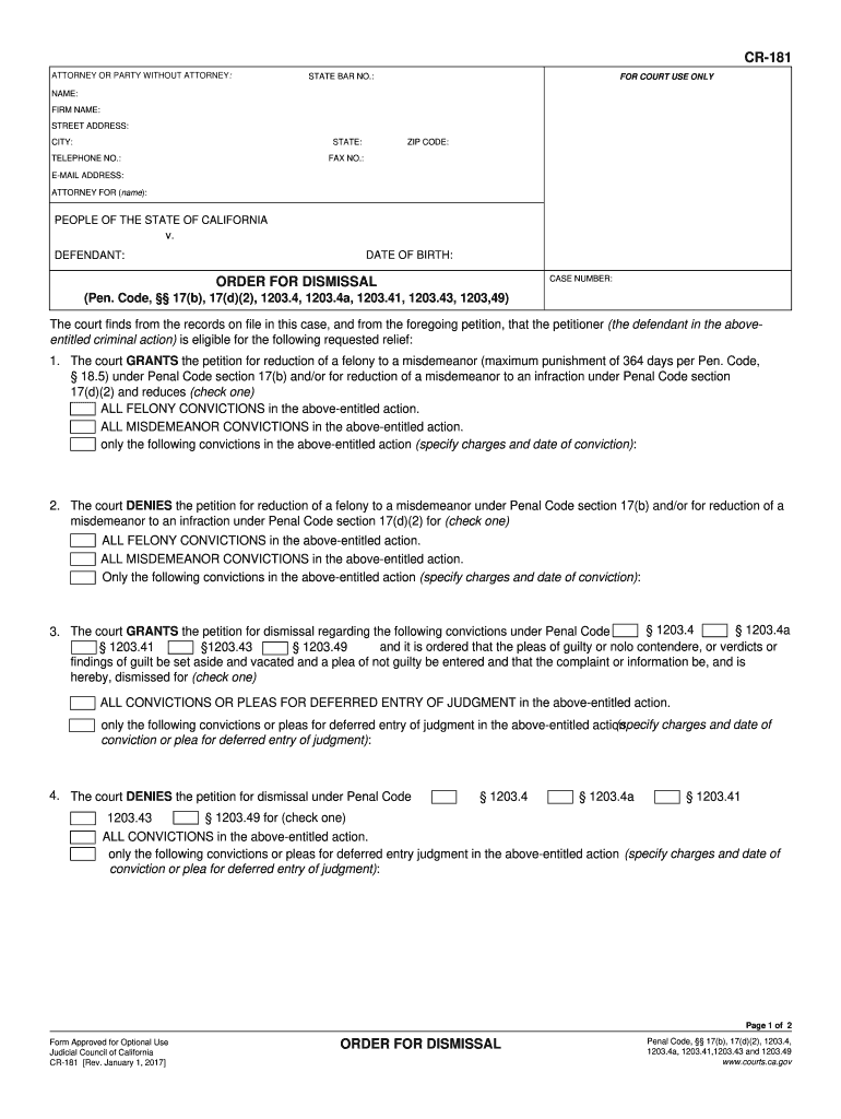  Form Cr 181 2017