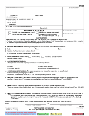 Revocation Probation Prcs  Form