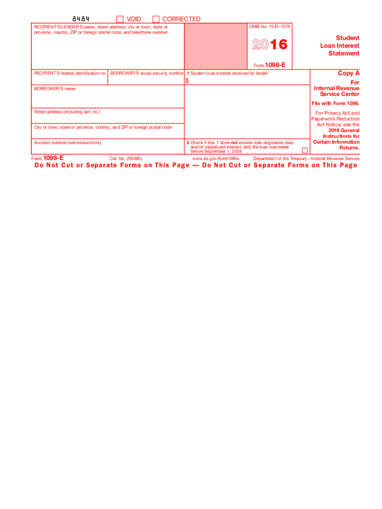  1098 E Form 2016