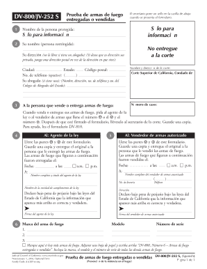  DV 800JV 252 S Proof of Firearms Turned in or California Courts Courts Ca 2003