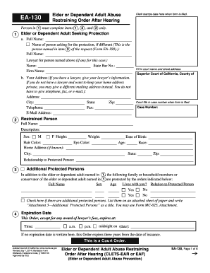  Ea 130 Fillable  Form 2014